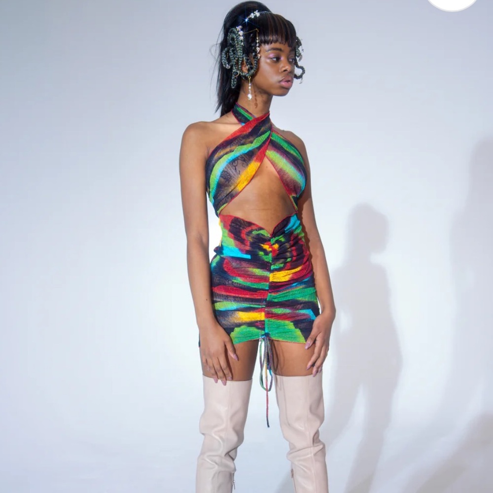 Kim Shui Green Swirl wrap dress size M